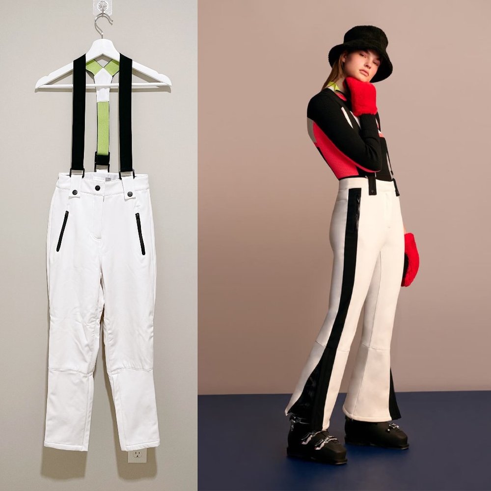 TOPSHOP SNO Bullet Ski Pants White w/ Suspenders